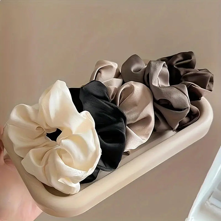 Elegant Satin Scrunchies Vintage Style 5Pc - Kess Hair and Beauty