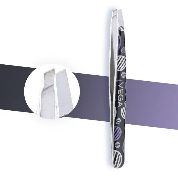Vega - Slant Tip D'Zyner Tweezer - TW-08