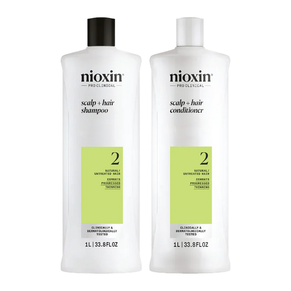 Nioxin System 2 - 1 Litre Duo For Natural Hair With Progressed Thinning