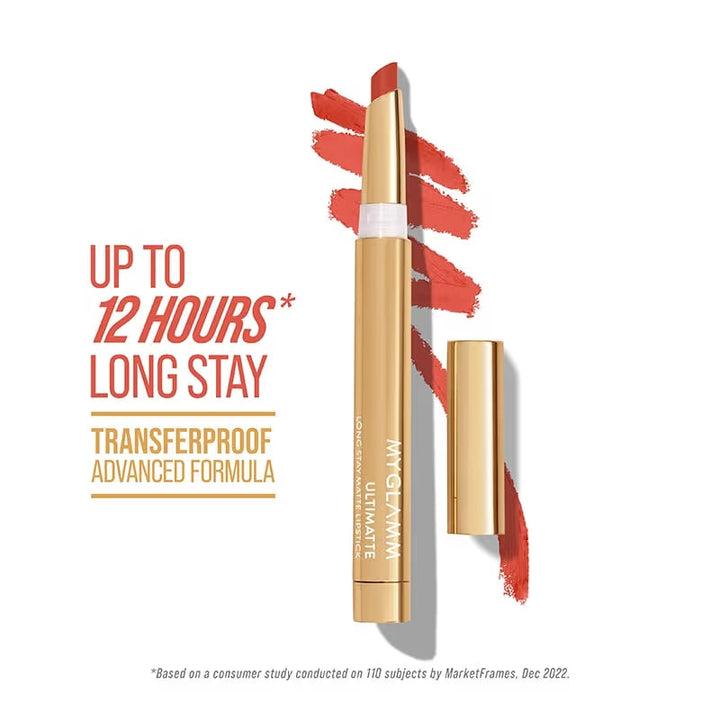 MyGlamm - Ultimatte Long-Stay Matte Lipstick Upto 12hr 1.3g Shade No. 09 Trophy