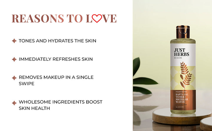 Just Herbs - Sapta Jal Toner + Micellar Water: 7 Plant Waters:100ml