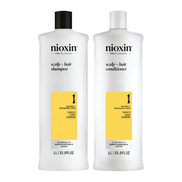 Nioxin System 1 - 1 Litre Duo For Natural Hair With Light Thinning