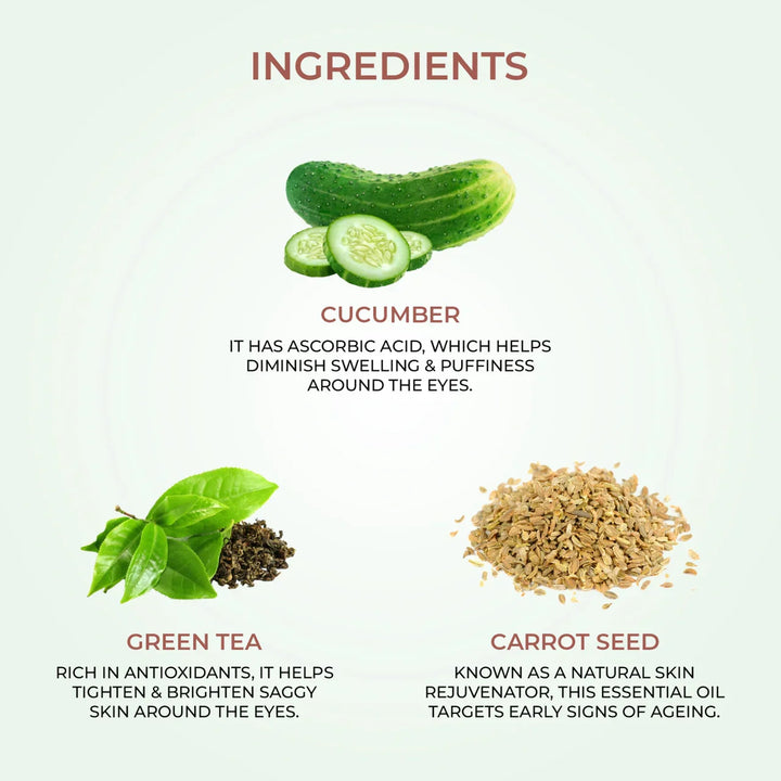 Just Herbs - Nourishing Under Eye Gel with Green Tea & Carrot Seed : 20 gm