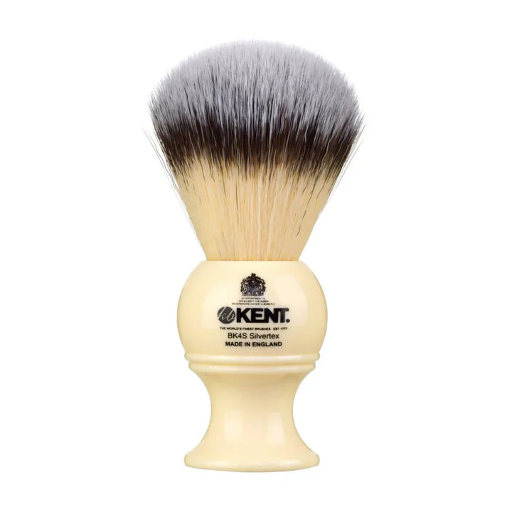 KENT BK4S Medium Synthetic Shaving Brush - Ivory - Kess Hair and Beauty