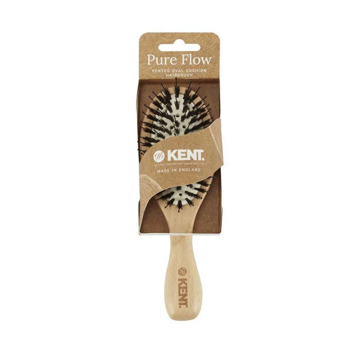 KENT LPF1 "Pure Flow" Vented Oval Cushion Bristle Nylon Mix Hairbrush - Kess Hair and Beauty
