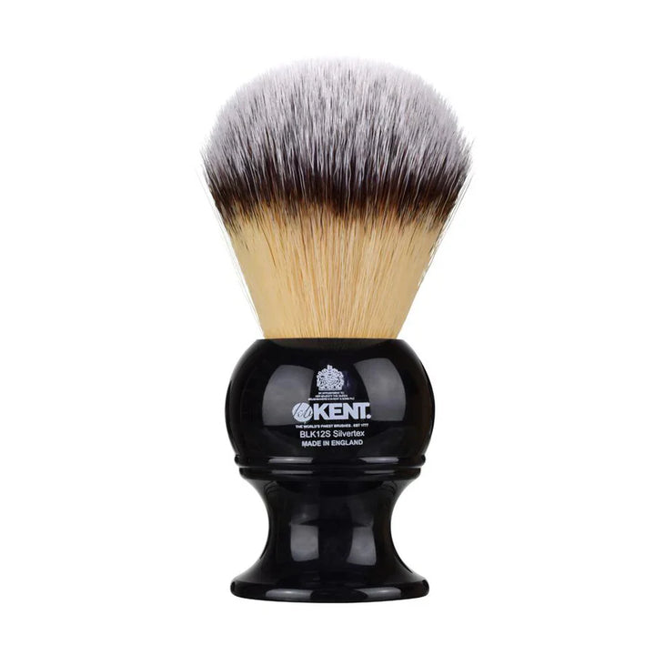 Kent BLK12S Extra Large Synthetic Shaving Brush - Black - Kess Hair and Beauty