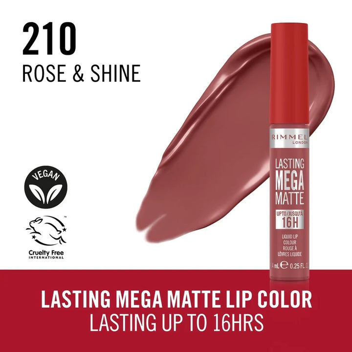 Rimmel London - Lasting Mega Matte Liquid Lip Colour Shade No. 210 Rose & Shine