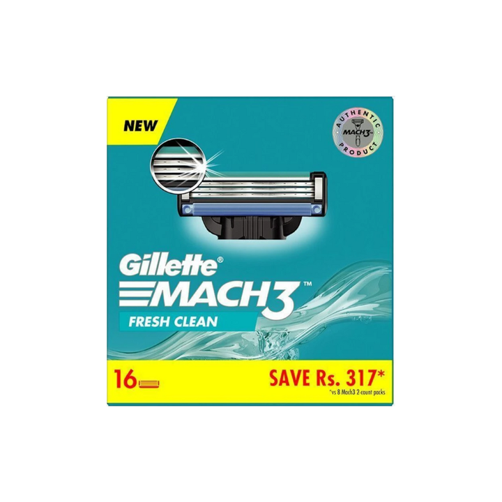 Gillette - Mach3 Fresh Clean Shaving Blades Pack of 16