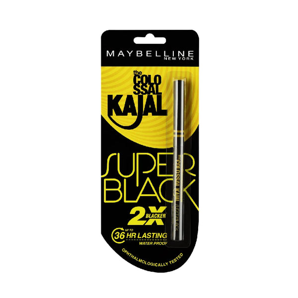 Maybelline - New York Colossal Kajal Super Black, 2X Darker & 2X Colossal, Matte Finish Kajal