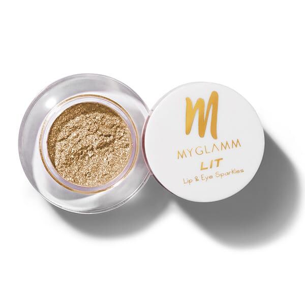 MyGlamm - LIT Lip & Eye Sparkles - Regina (Gold Shade) | Highly Concentrated Loose Shimmer Pigment 1.1g