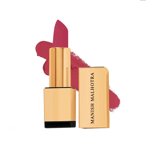 MyGlamm - Manish Malhotra Powder Matte Lipstick - Promiscuous Pink (Coral Pink Shade) | Water-resistant, Luxurious, Powder Matte Lip Colour