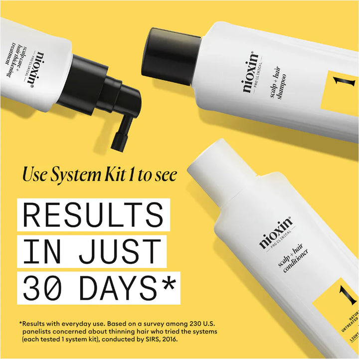 Nioxin Scalp + Hair Thickening System 1 Trial Kit for Natural Hair with Light Thinning - Kess Hair and Beauty