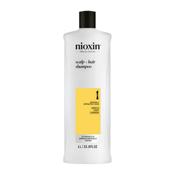 Nioxin System 1 Scalp + Hair Thickening Shampoo For Natural Hair with Light Thinning 1 Litre - Kess Hair and Beauty