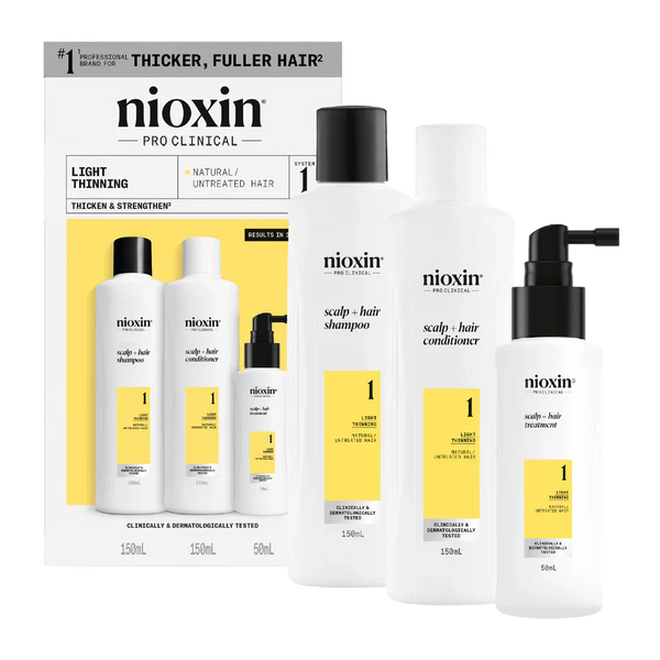 Nioxin Scalp + Hair Thickening System 1 Trial Kit for Natural Hair with Light Thinning