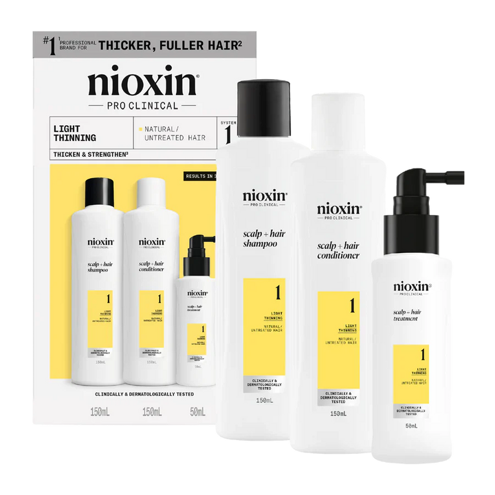 Nioxin Scalp + Hair Thickening System 1 Trial Kit for Natural Hair with Light Thinning - Kess Hair and Beauty