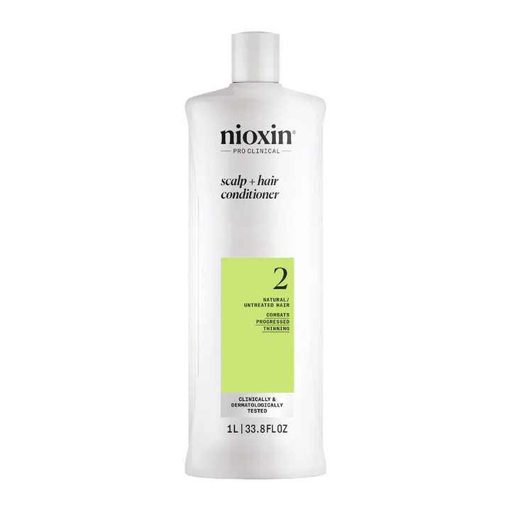 Nioxin System 2 Scalp + Hair Thickening Conditioner for Natural Hair with Progressed Thinning 1 Litre - Kess Hair and Beauty