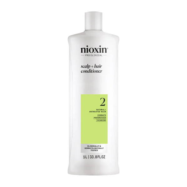 Nioxin System 2 Scalp + Hair Thickening Conditioner for Natural Hair with Progressed Thinning 1 Litre - Kess Hair and Beauty