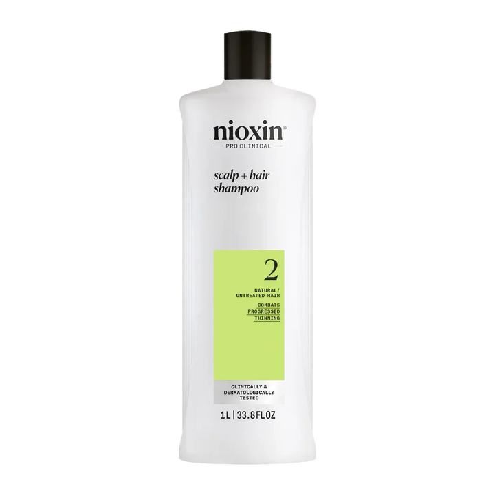 Nioxin System 2 Scalp + Hair Thickening Shampoo For Natural Hair with Progressed Thinning 1 Litre - Kess Hair and Beauty