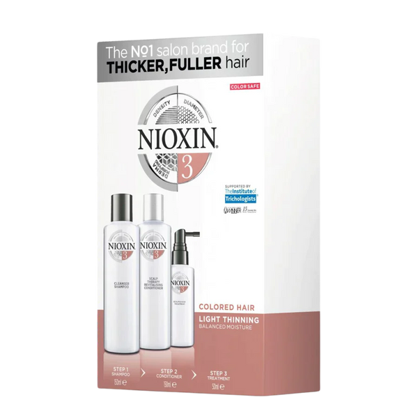 Nioxin System 3 Trio Gift Pack For Coloured Hair With Light Thinning - Kess Hair and Beauty