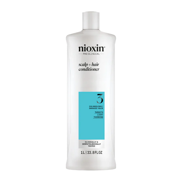 Nioxin System 3 Scalp + Hair Thickening Conditioner for Damaged Hair with Light Thinning 1 Litre - Kess Hair and Beauty