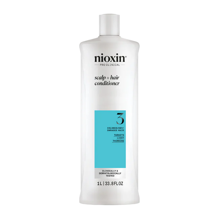 Nioxin System 3 Scalp + Hair Thickening Conditioner for Damaged Hair with Light Thinning 1 Litre - Kess Hair and Beauty