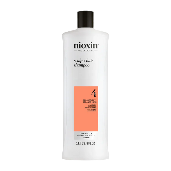 Nioxin System 4 Scalp + Hair Thickening Shampoo For Damaged Hair with Progressed Thinning 1 Litre - Kess Hair and Beauty