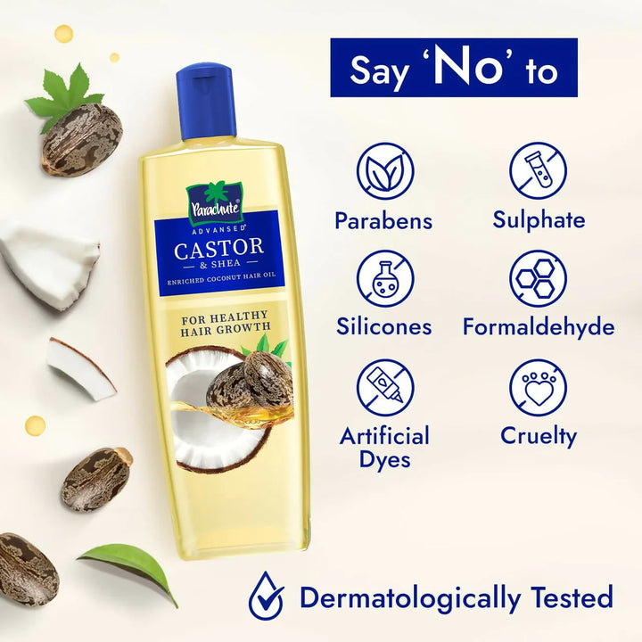 Parachute Advansed Castor & Shea Enriched Coconut Oil For Upto 10X Stronger Hair 300ml