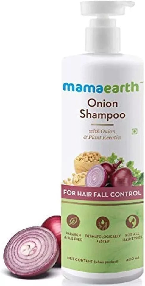 Mamaearth - Onion Shampoo with Onion & Plant Keratin for Hair Fall Control - 400ml