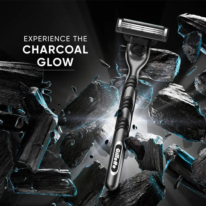 Gillette - Mach3 Charcoal Bright Glow Shaving Razor with New Enhanced Lubrastrip