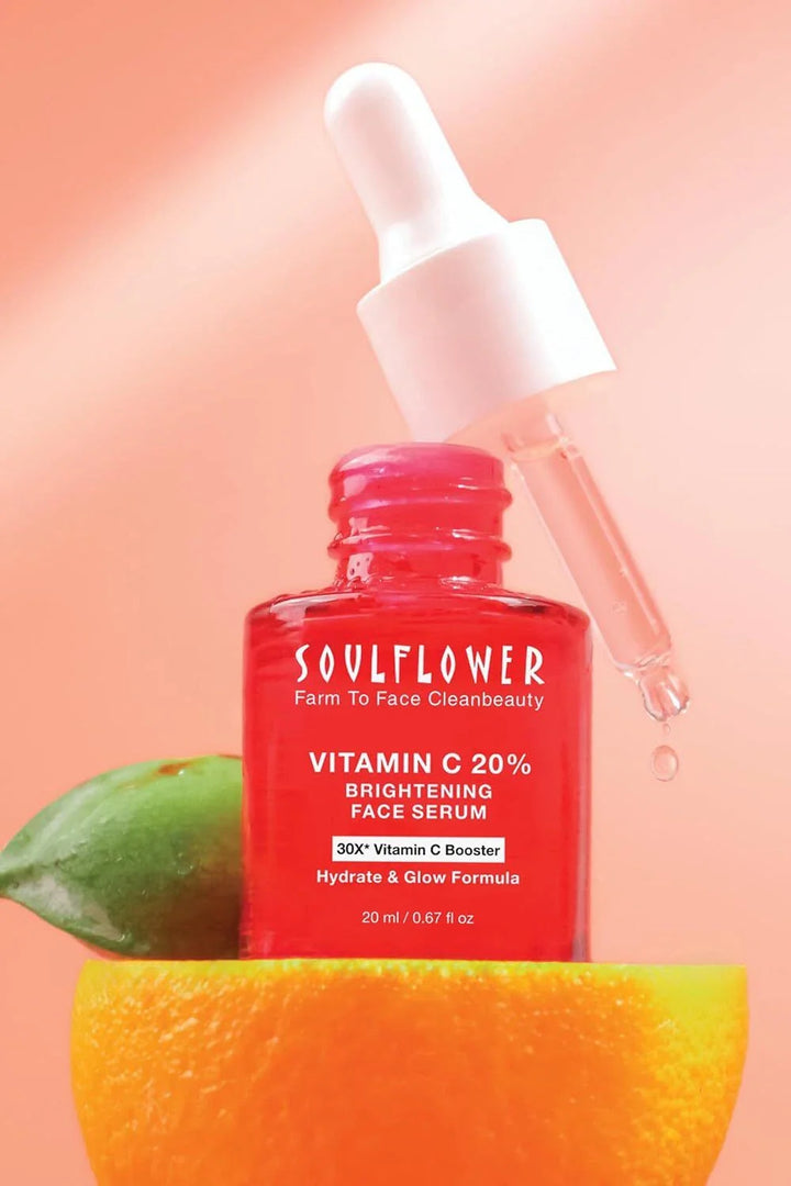 SoulFlower - 30X Vitamin C Serum for Bouncier & Brighter Skin, Dermatologically Tested 20ml