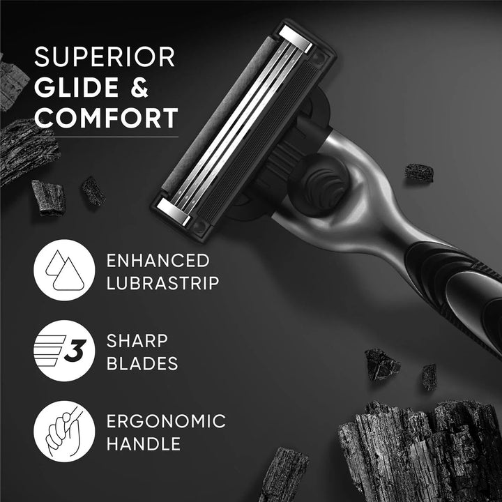 Gillette - Mach3 Charcoal Bright Glow Shaving Razor with New Enhanced Lubrastrip