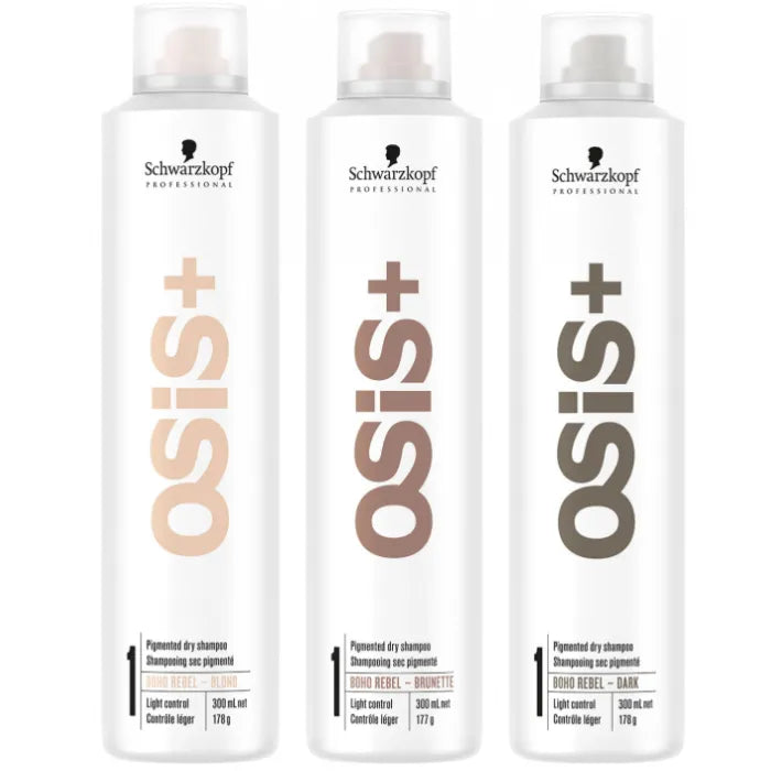 Schwarzkopf Boho Rebel -Boho Rebel Dry Shampoo 300ml Trio Blond Brunette and Dark - Kess Hair and Beauty