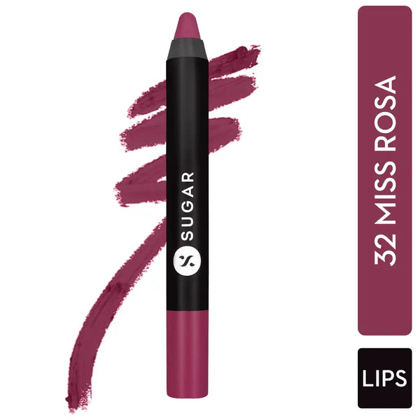 Sugar - Matte As Hell Crayon Lipstick Color: 32 Miss Rosa (Dusky Rose) | 2.8 gm