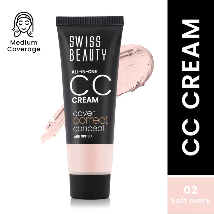 Swiss Beauty - All-In-One CC Cream Soft Ivory Shade No. 2