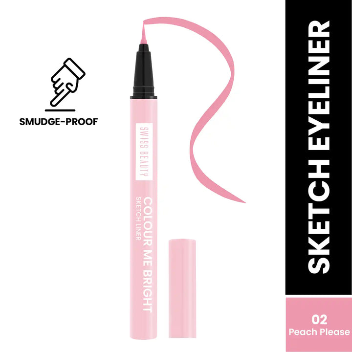Swiss Beauty - Colour Me Bright Sketch Eyeliner Peach Please Shade No. 2