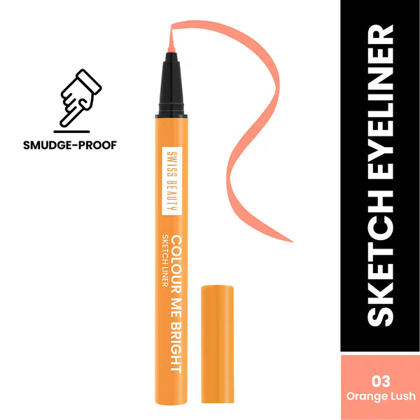 Swiss Beauty - Colour Me Bright Sketch Eyeliner Orange Lush Shade No. 3
