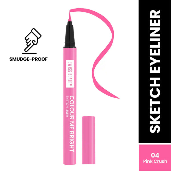 Swiss Beauty - Colour Me Bright Sketch Eyeliner Pink Crush Shade No. 4