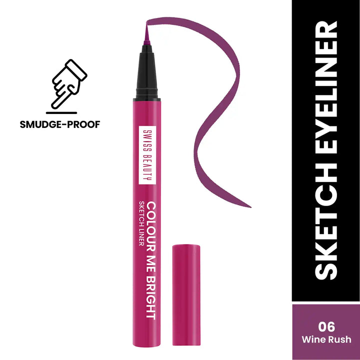 Swiss Beauty - Colour Me Bright Sketch Eyeliner Wine Rush Shade No. 6