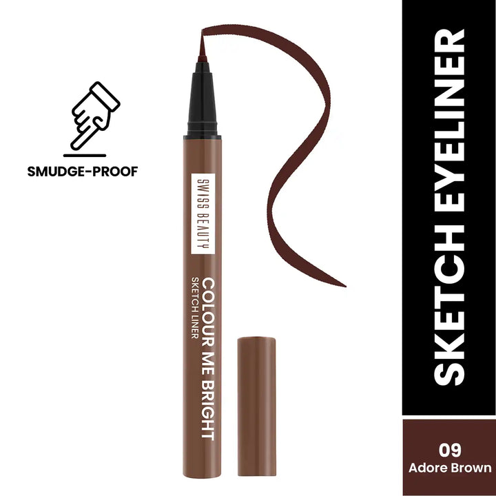 Swiss Beauty - Colour Me Bright Sketch Eyeliner Adore Brown Shade No. 9