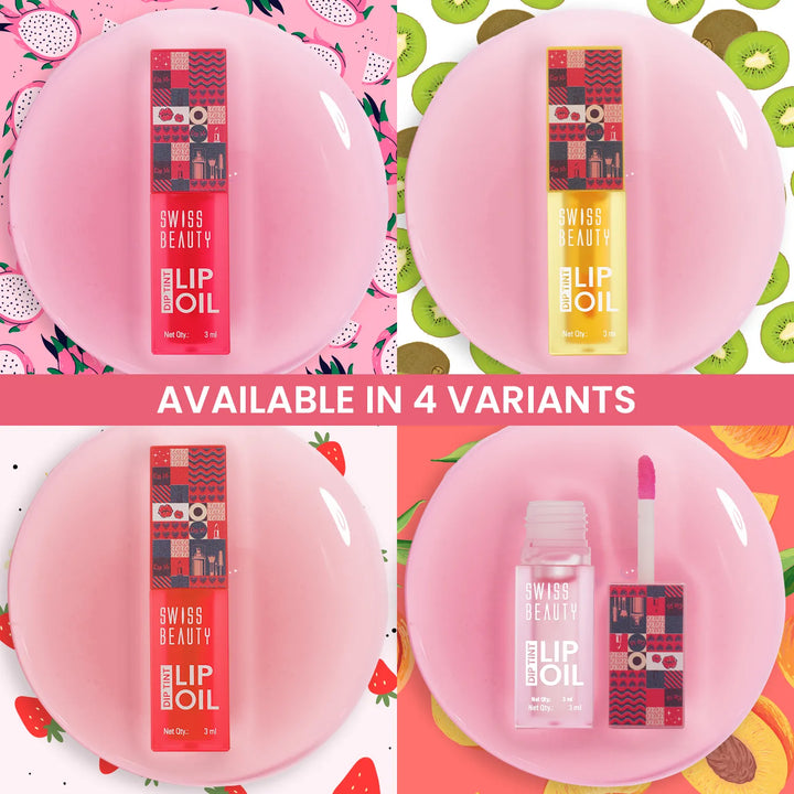 Swiss Beauty - Dip Tint Lip Oil Shade No. 01 Strawberry
