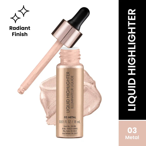 Swiss Beauty - Drop & Glow Liquid Highlighter Metal Shade No. 3