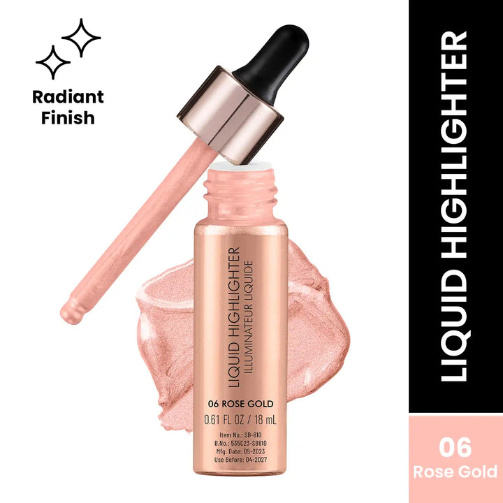 Swiss Beauty - Drop & Glow Liquid Highlighter Rose Gold Shade No. 6