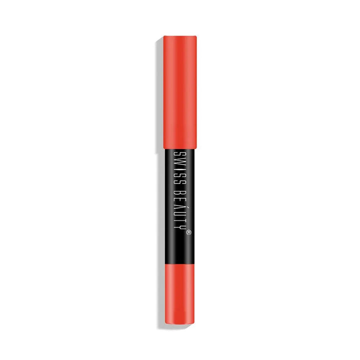 Swiss Beauty - Stay On Lip Crayon Matte Finish for 12hr Shade No. 01 Orange Red