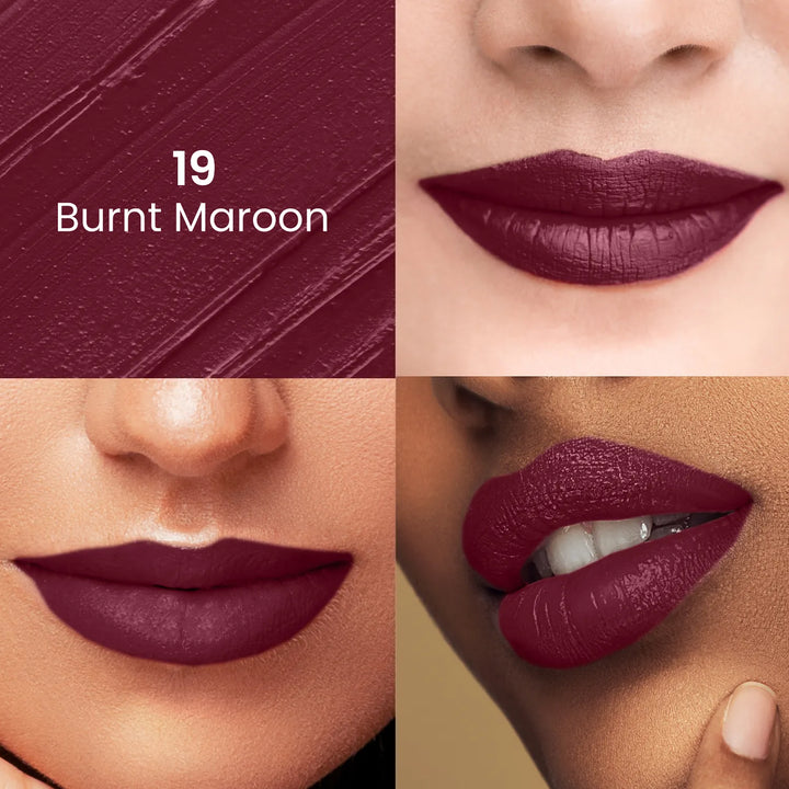 Swiss Beauty - Satin Comfort Lipstick Shade No. 19 Burnt Maroon