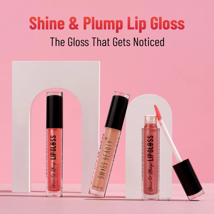 Swiss Beauty - Shine & Plump Lip Gloss 4ml Shade No.04 Pretty Pink