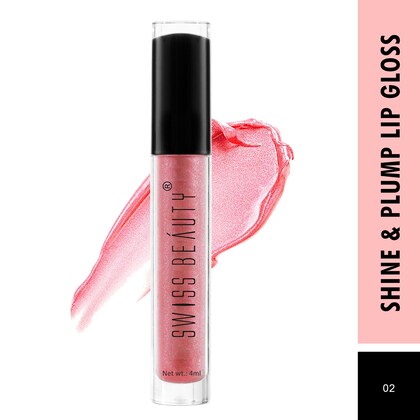 SWISS BEAUTY Shine & Plump Lip Gloss 4ml - Pink 02