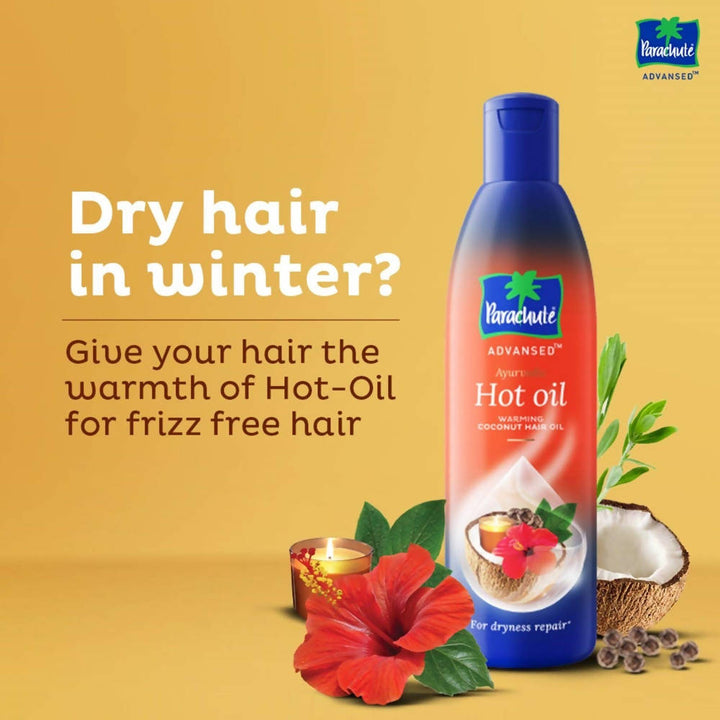 Parachute Advansed Ayurvedic Hot Oil, Warming Coconut Hair Oil, Frizz Free Hair 190ml